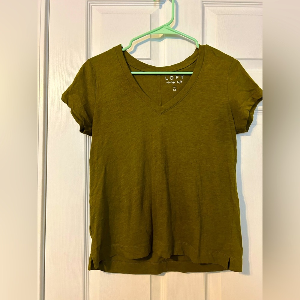 Loft Vintage Soft short sleeve tee XS olive green